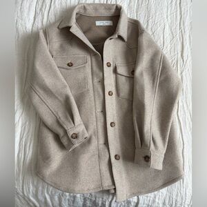 Beige Button-Up Jacket